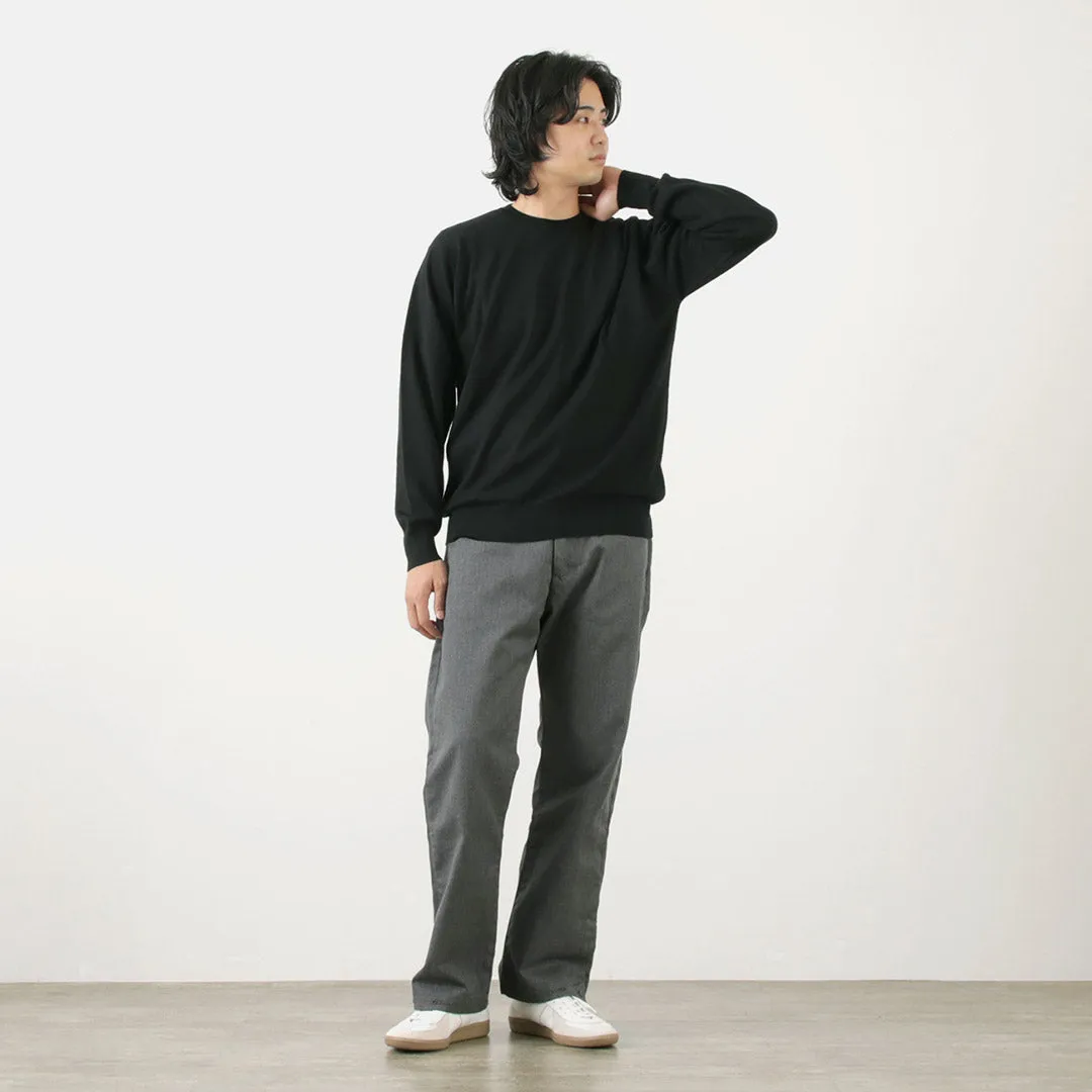 JOHN SMEDLEY / Merino Wool 24 Gauge Crew Neck Knit