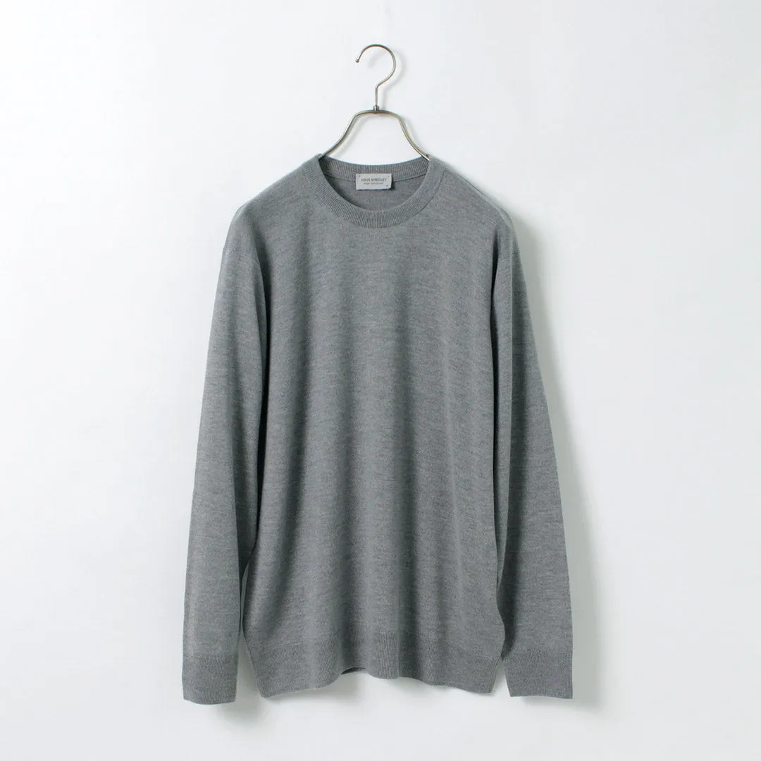 JOHN SMEDLEY / Merino Wool 24 Gauge Crew Neck Knit