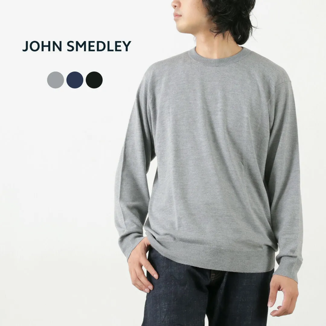 JOHN SMEDLEY / Merino Wool 24 Gauge Crew Neck Knit