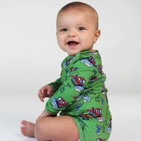 Long-sleeved baby body with snowcat