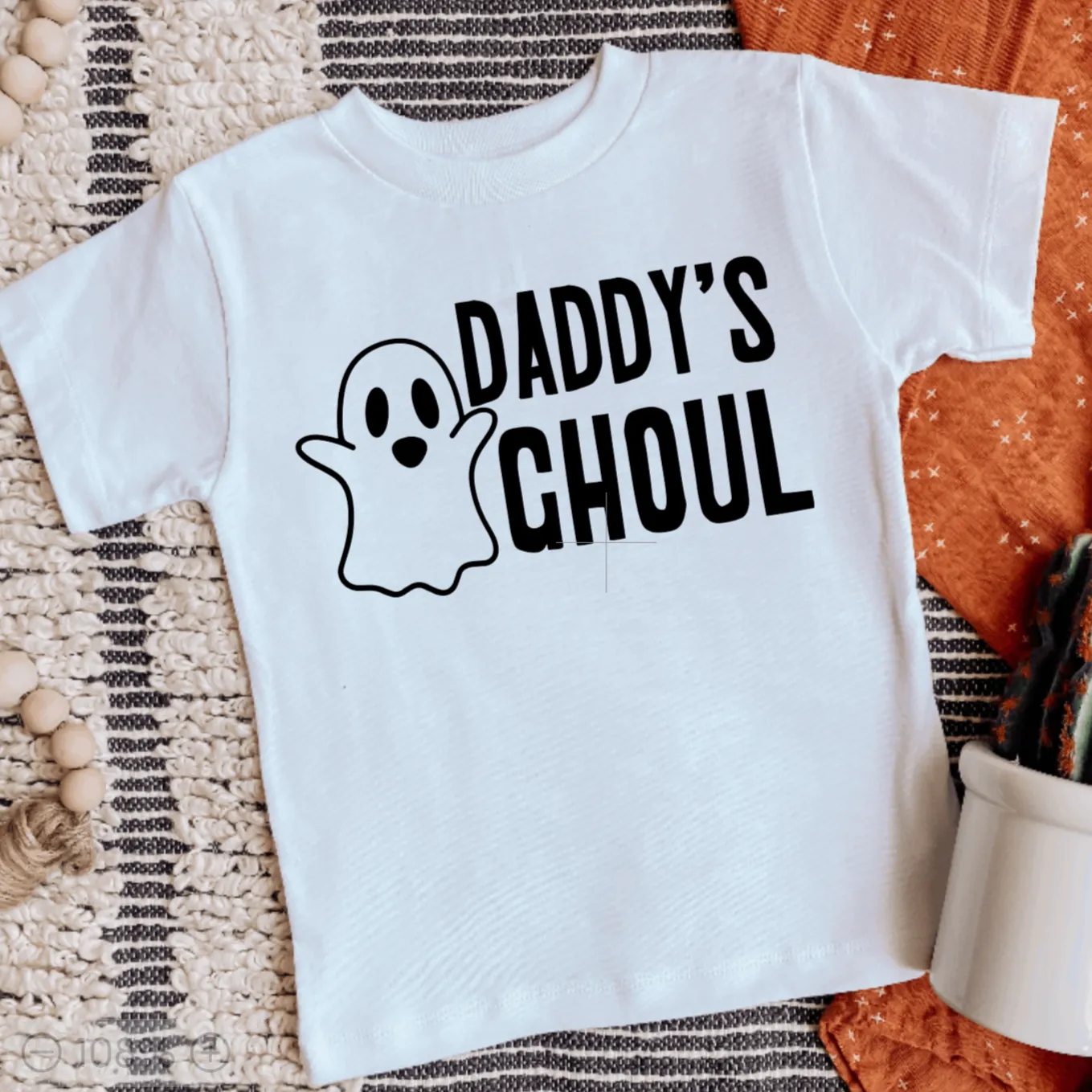 Mama's Boo or Daddy's Ghoul Halloween T-Shirt for Kids by Salt and Sparkle
