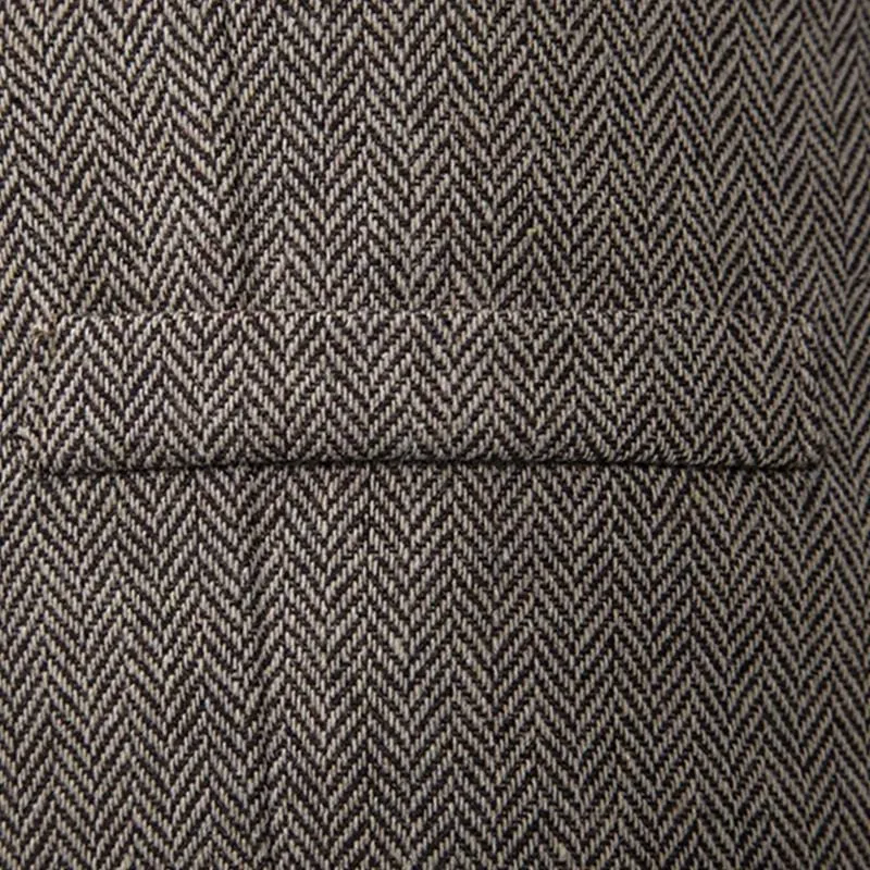 Men's Vintage Lapel Herringbone Single Breasted Vest