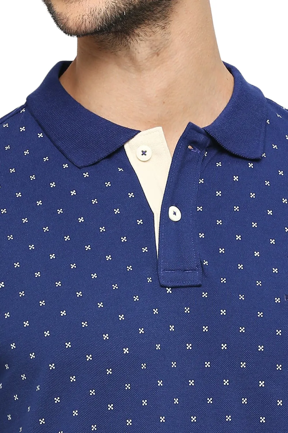 Muscle Fit Cotton Printed Polo T-Shirts