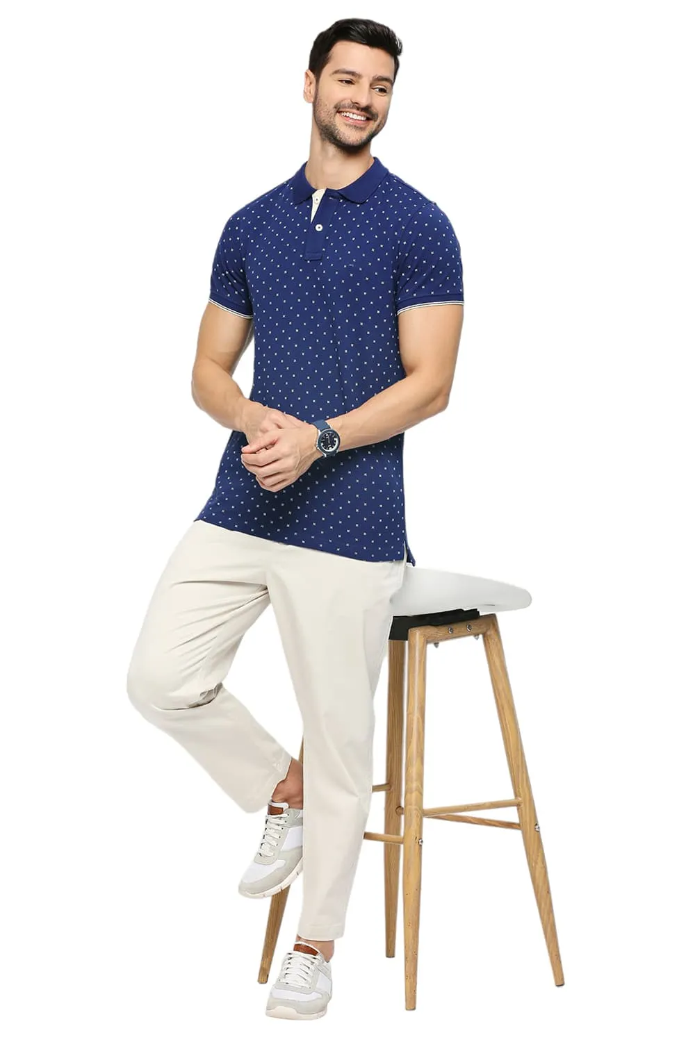 Muscle Fit Cotton Printed Polo T-Shirts