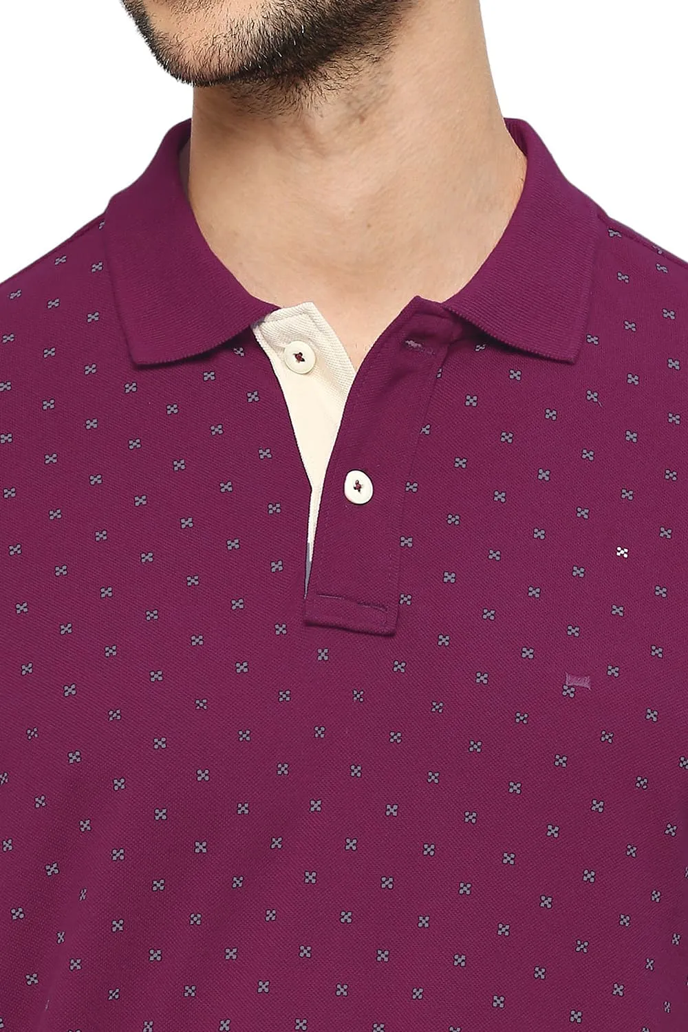 Muscle Fit Cotton Printed Polo T-Shirts