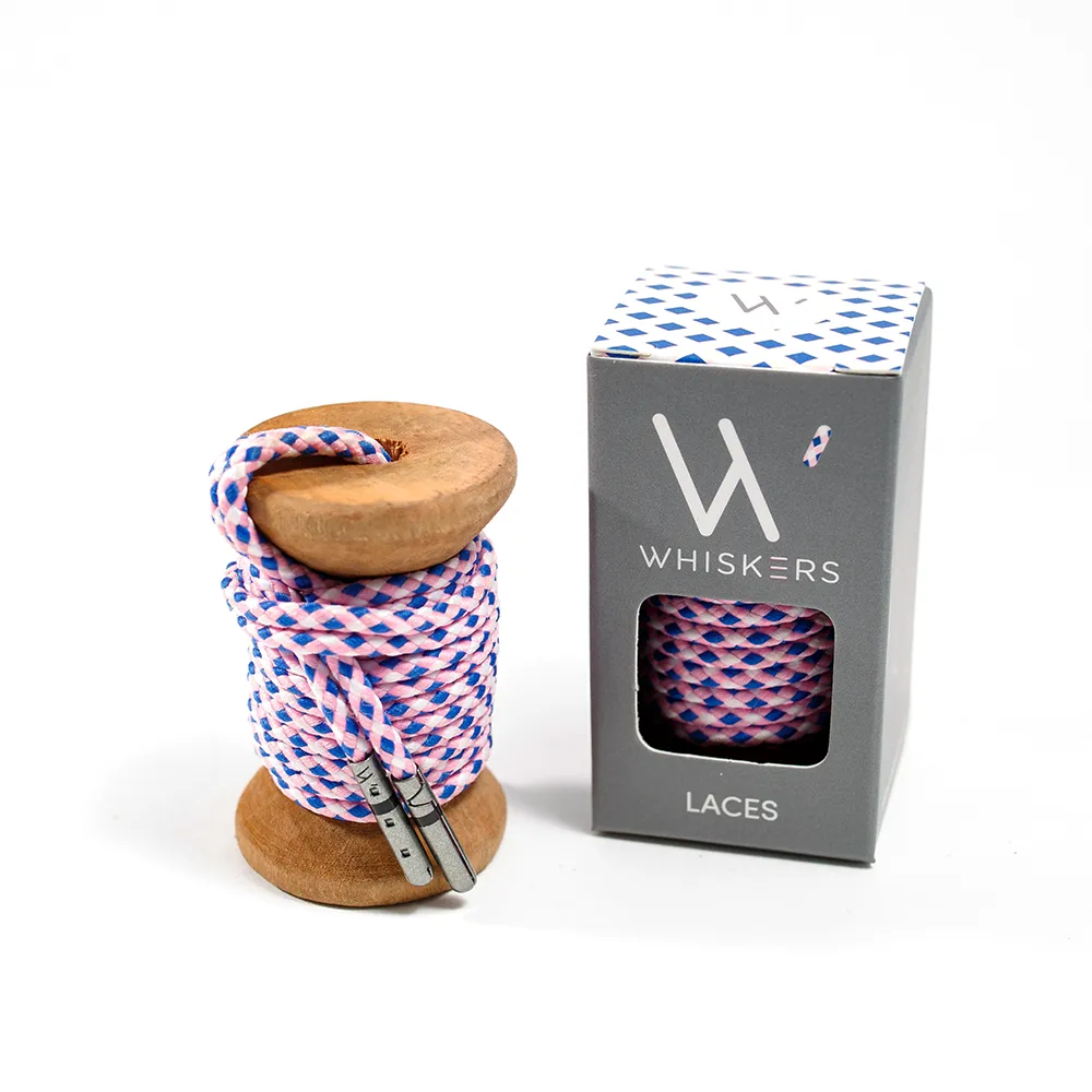 Pink, Blue & White Braided Dress Laces