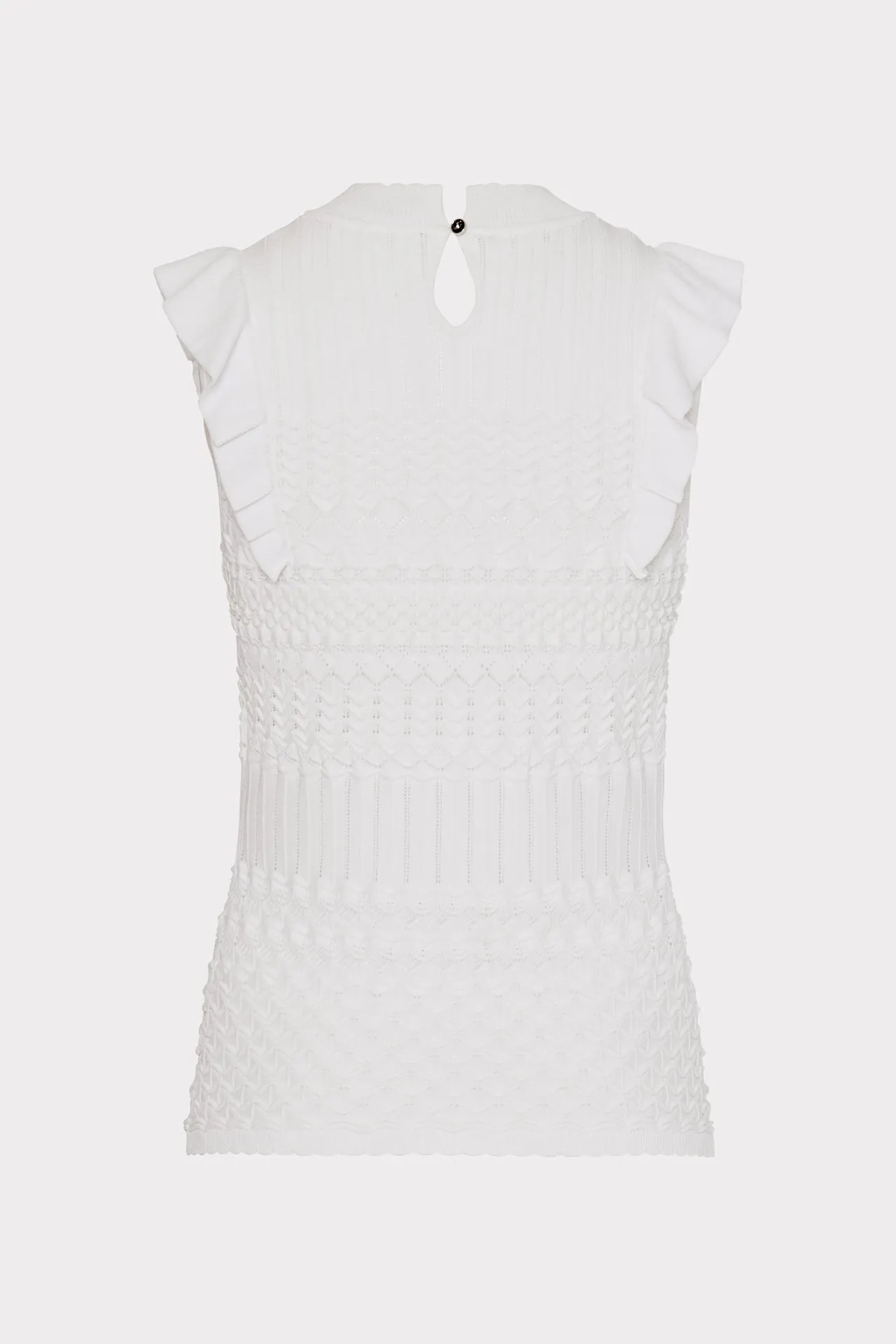 Pointelle Flutter Sleeve Top