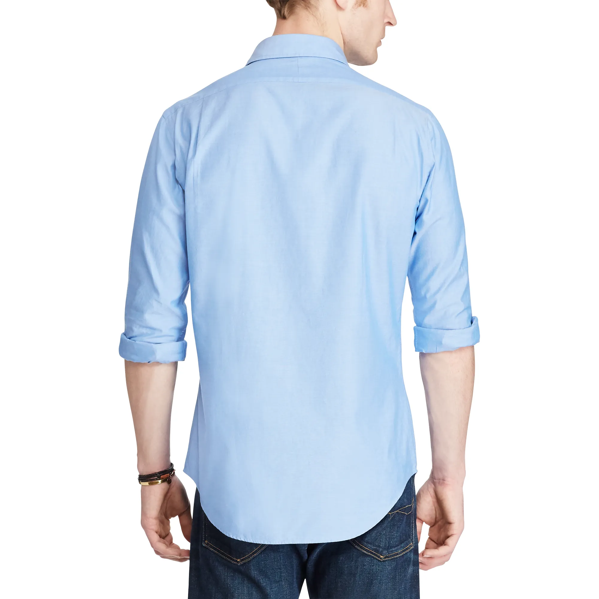Polo Ralph Lauren Mens Luxury Oxford Slim Fit Blue Shirt Extra Large (XL)