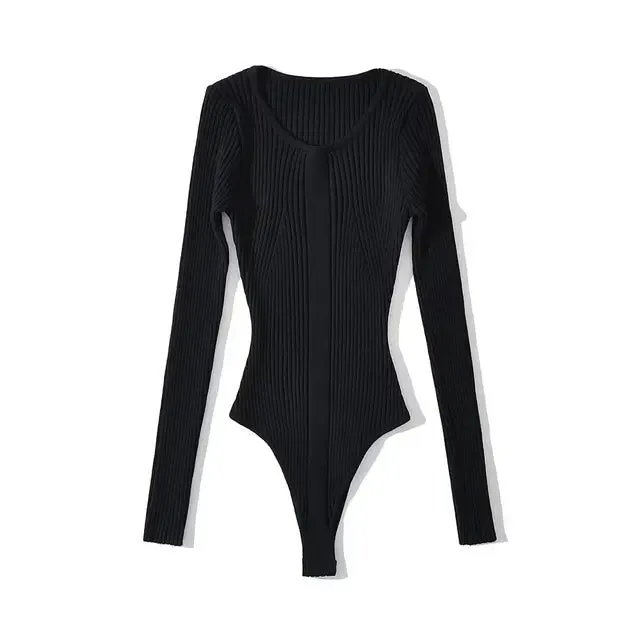 Pre Order:  Ribbed Stretchable Knit Bodysuit