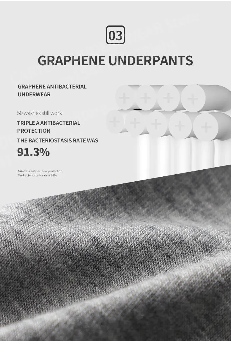 Pure Cotton Graphene-infused Antibacterial Men Boxer Shorts (3pcs)