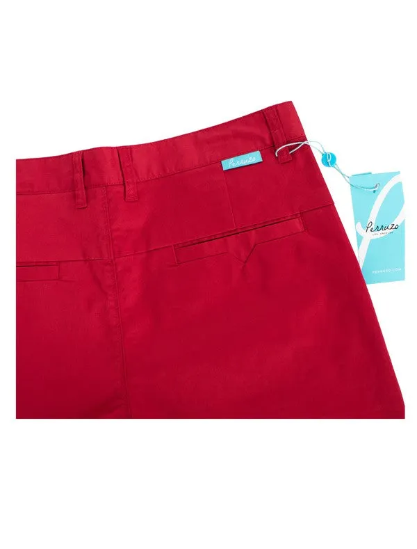 Red Cotton-Stretch Chino
