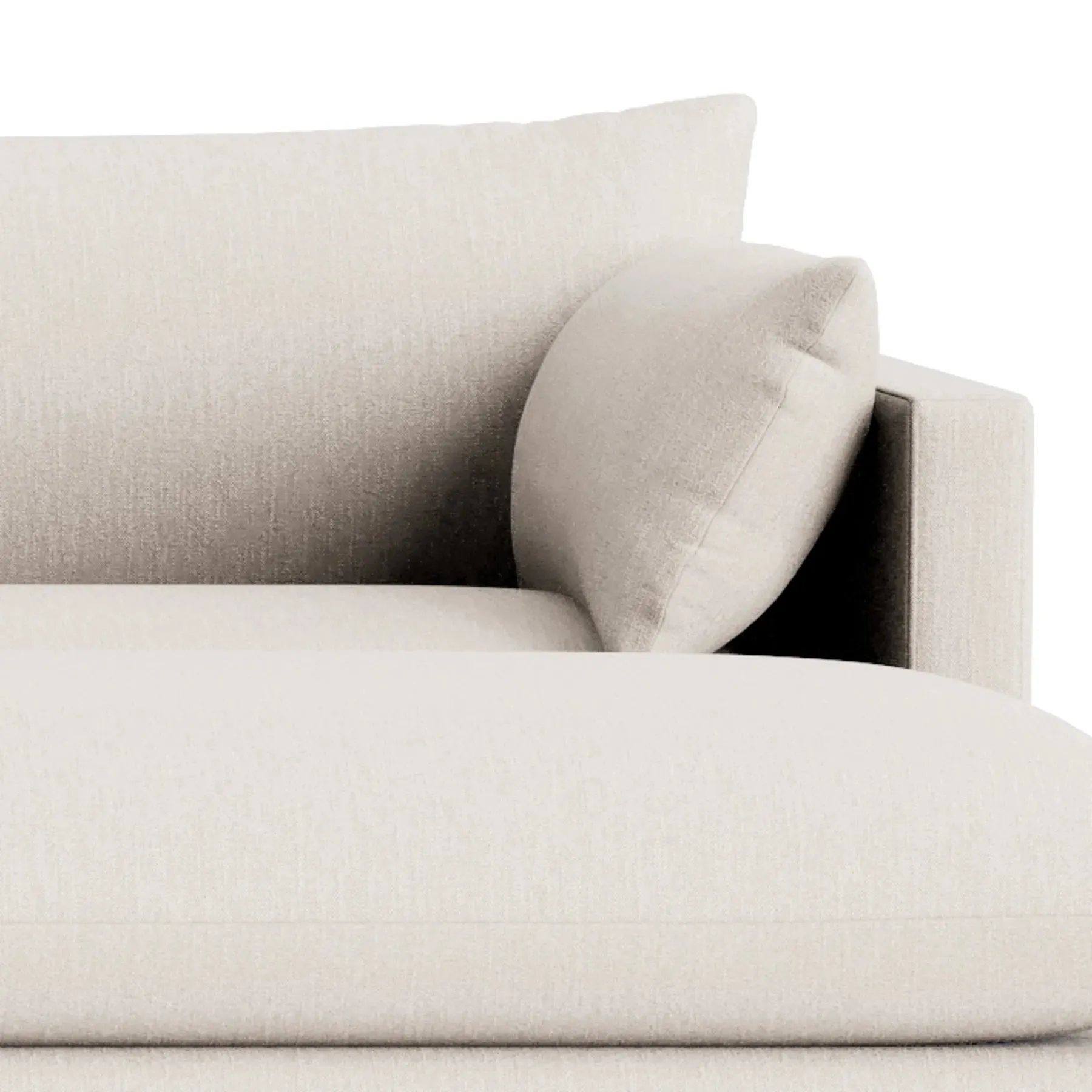 Sidney Slipcover 4 Seater Chaise Sofa - Silex Off White