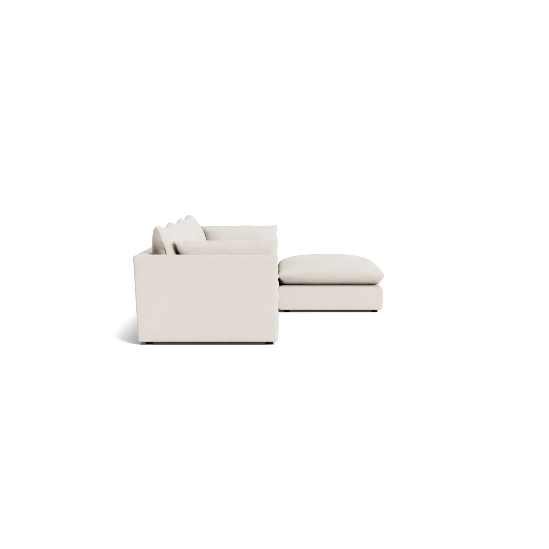 Sidney Slipcover 4 Seater Chaise Sofa - Silex Off White