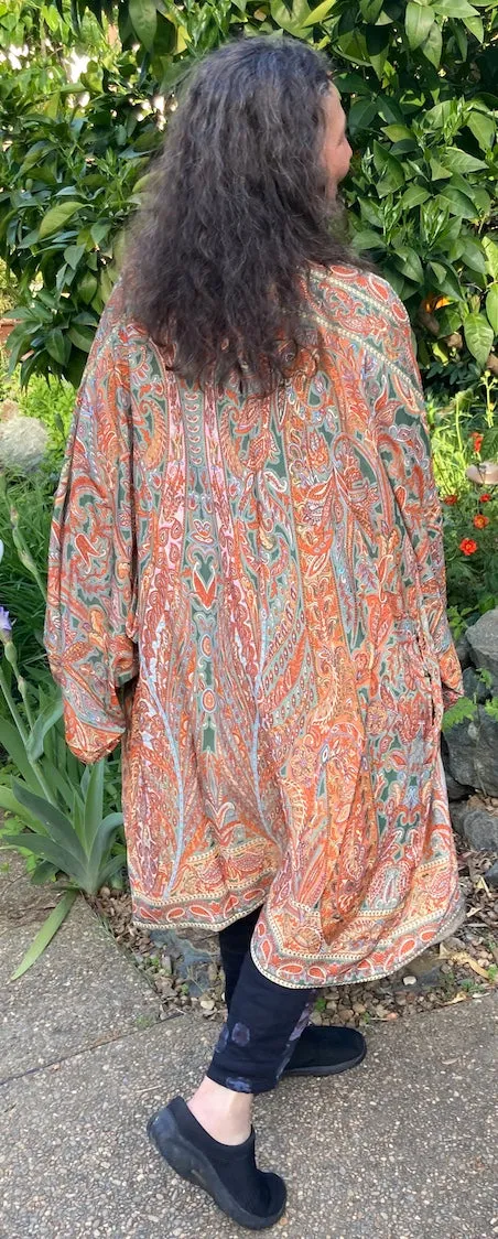 Silk Tienda ho Kimono Boho Hippie Chic Resort Wear Sml-6x