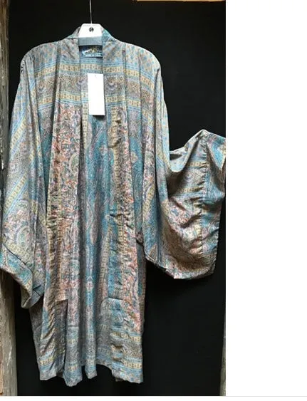 Silk Tienda ho Kimono Boho Hippie Chic Resort Wear Sml-6x