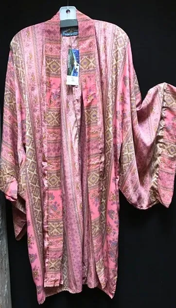 Silk Tienda ho Kimono Boho Hippie Chic Resort Wear Sml-6x