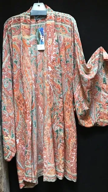 Silk Tienda ho Kimono Boho Hippie Chic Resort Wear Sml-6x