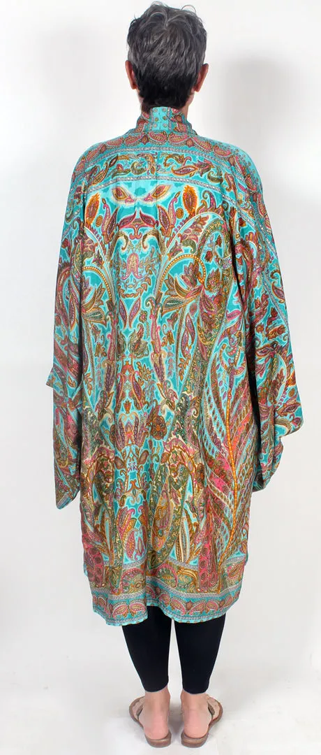 Silk Tienda ho Kimono Boho Hippie Chic Resort Wear Sml-6x
