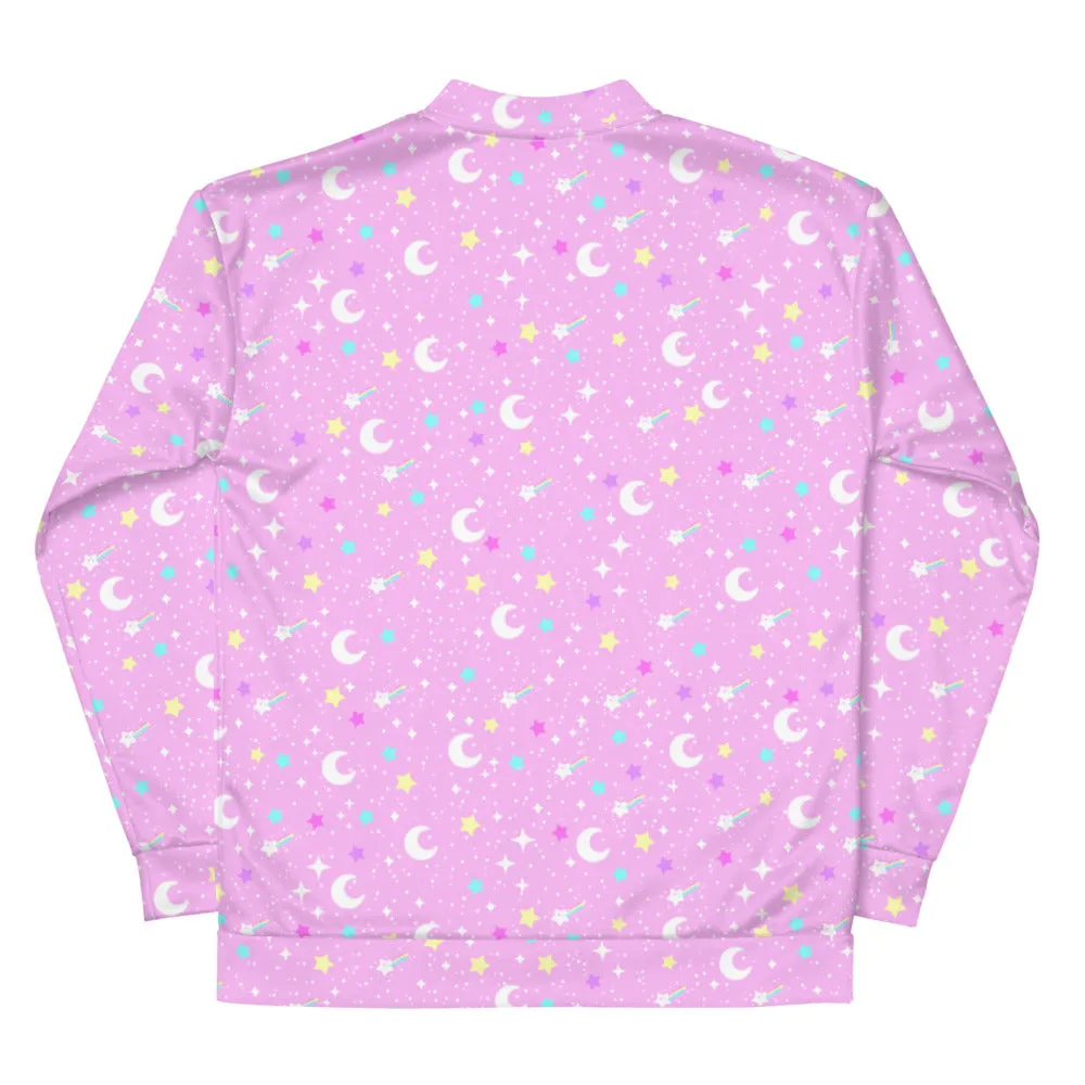Starry Glitter Pink Unisex Bomber Jacket