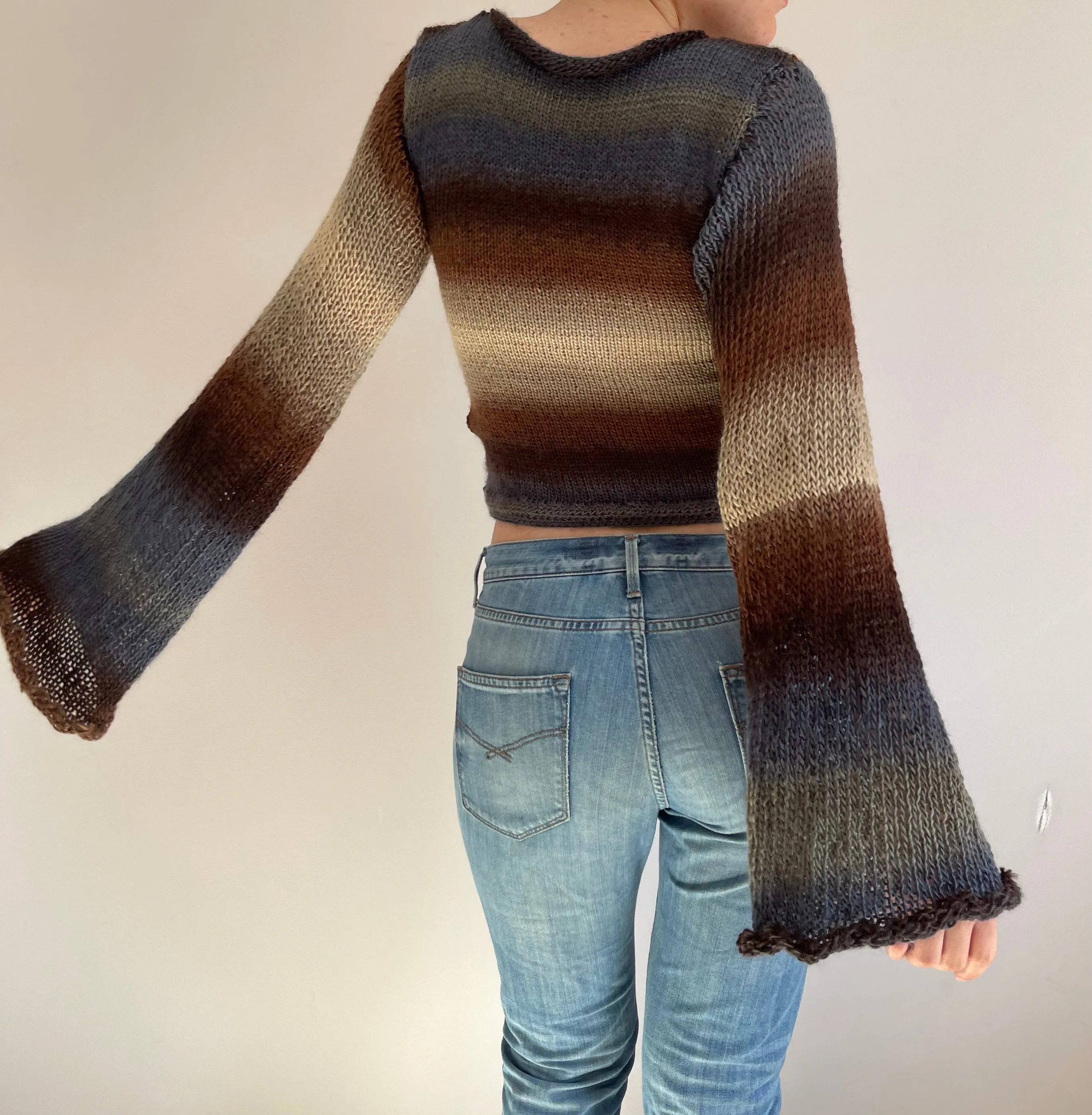 The Seashell Sweater - handmade knitted flared sleeve jumper