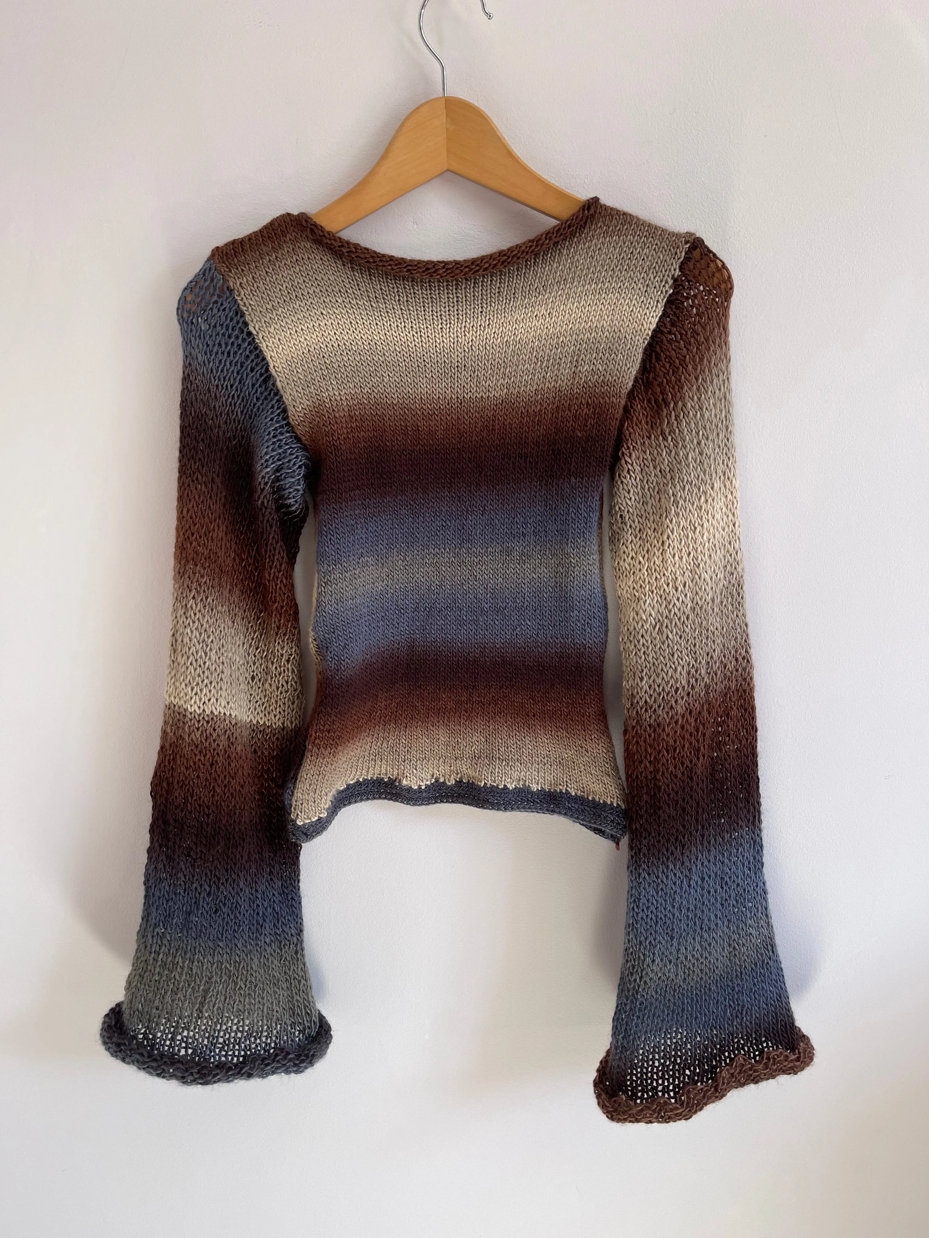 The Seashell Sweater - handmade knitted flared sleeve jumper
