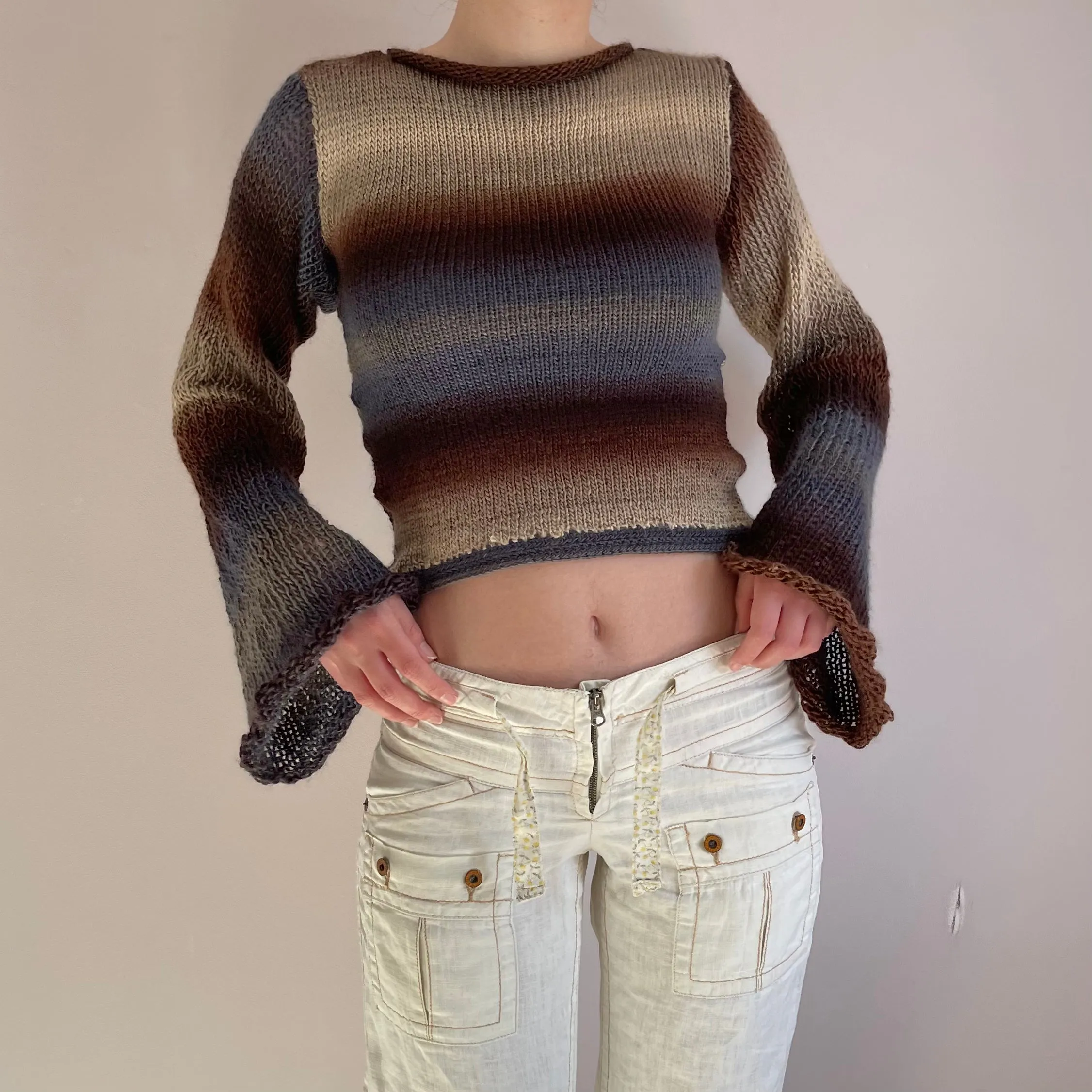 The Seashell Sweater - handmade knitted flared sleeve jumper