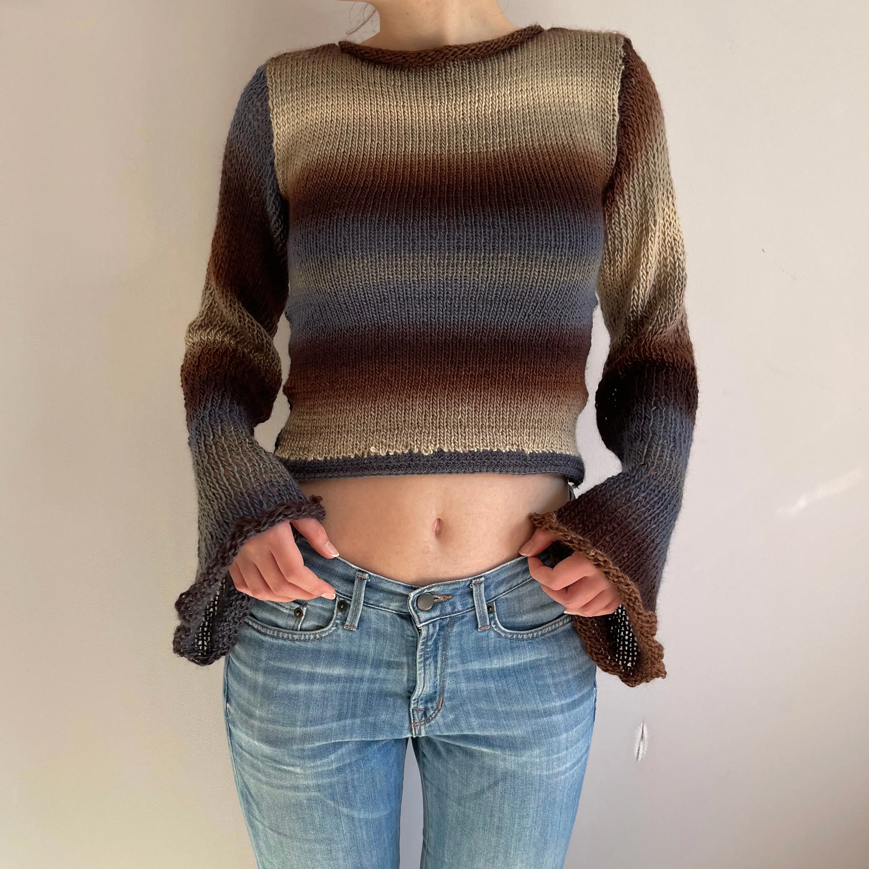 The Seashell Sweater - handmade knitted flared sleeve jumper