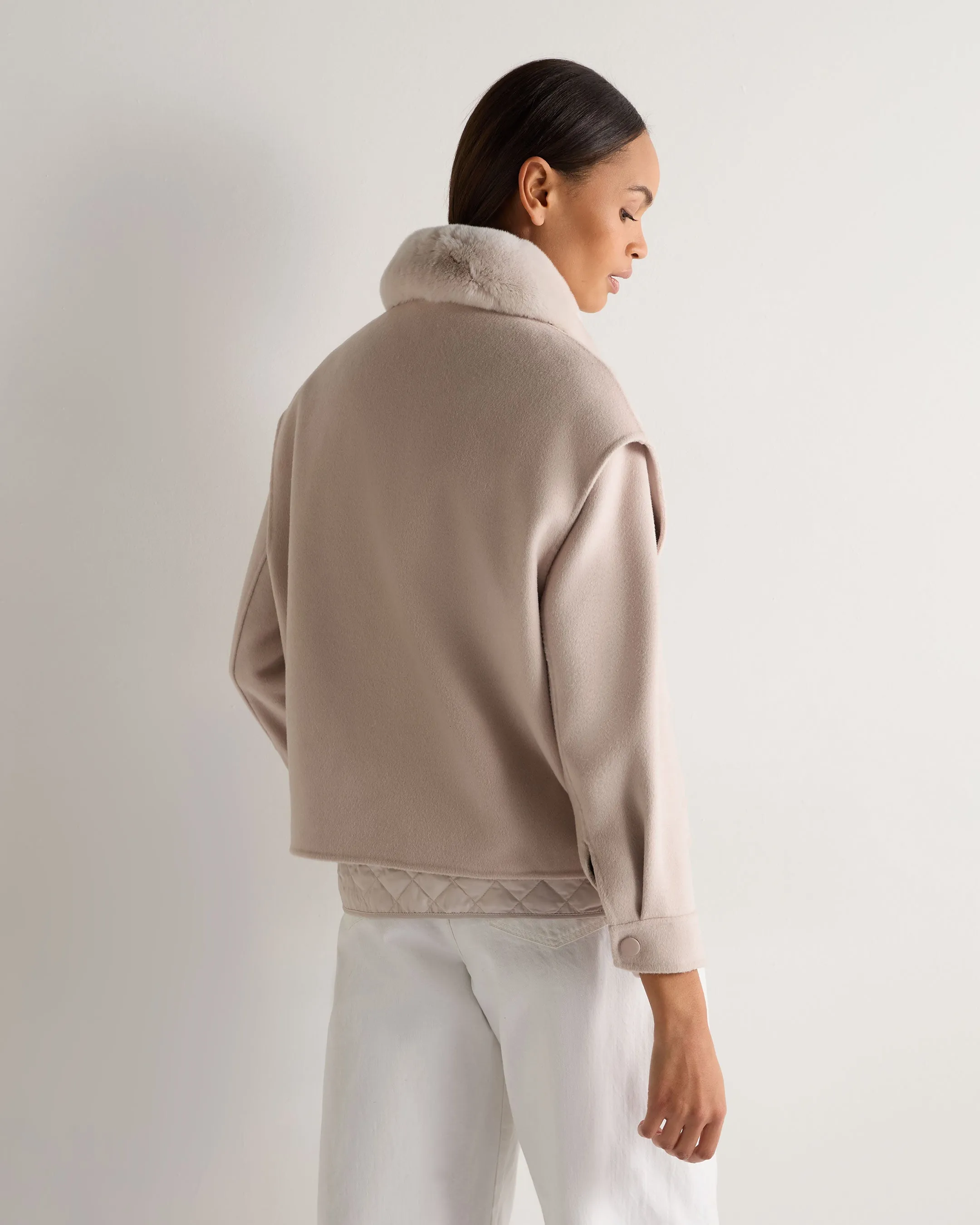 Women's Emeline Woven Double Coat Snow Grey