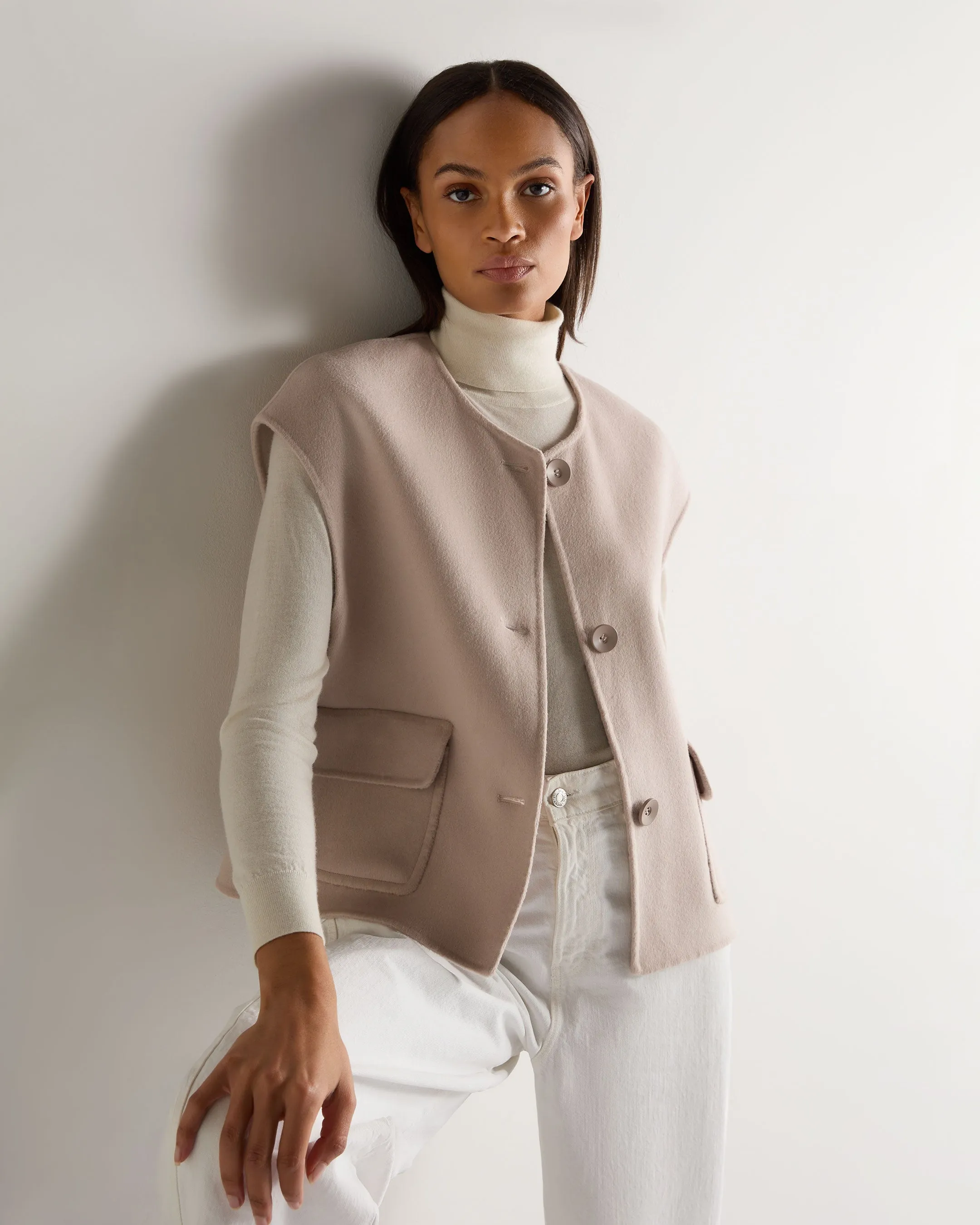 Women's Emeline Woven Double Coat Snow Grey